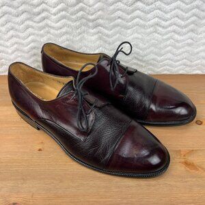 JOHNSTON & MURPHY CELLINI DEERSKIN CAPTOE Derby SIZE 9.5 M - MADE IN ITALY
